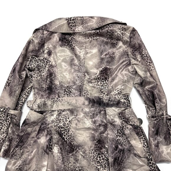 MaxMara Belted Coat Womens Large Animal Print Lightweight Button Up Flared - Picture 12 of 12